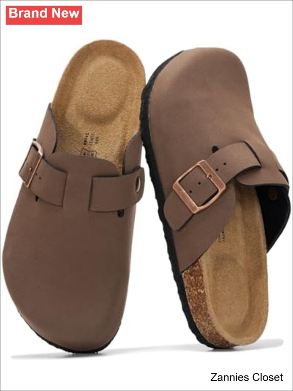 ✨ Project Cloud Genuine Leather Slip-On Clogs Mules Cork Footbed Arch Support